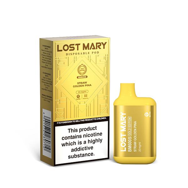 Lost Mary BM600S Gold Edition Disposable Pod - Straw Golden Pina