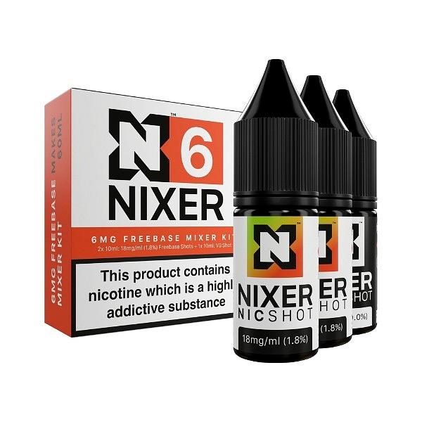 Nixer - 70/30 Nic Shot 10ml (Nic Shot) - 3 Pack 6MG 10ml